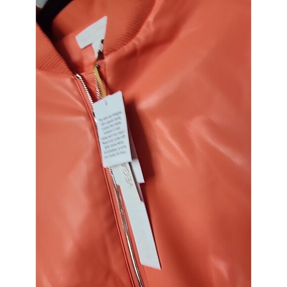 HOUSE OF HARLOW 1960 Jacket Womens Medium Vegan Leather NWT Coral Bomber $RV349 - Picture 5 of 11